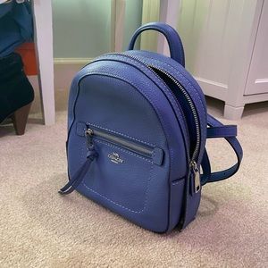 blue coach mini backpack